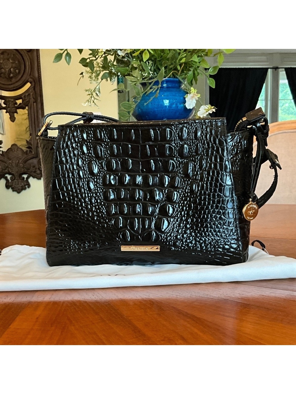 Brahmin Hillary Classic Black Melbourne Leather